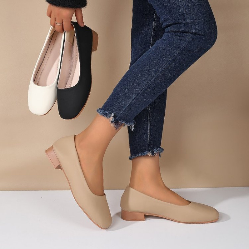 Women'S Shoes Round Toe - Yumuşak Deri Yuvarlak Burunlu Slip-On Ayakkabılar