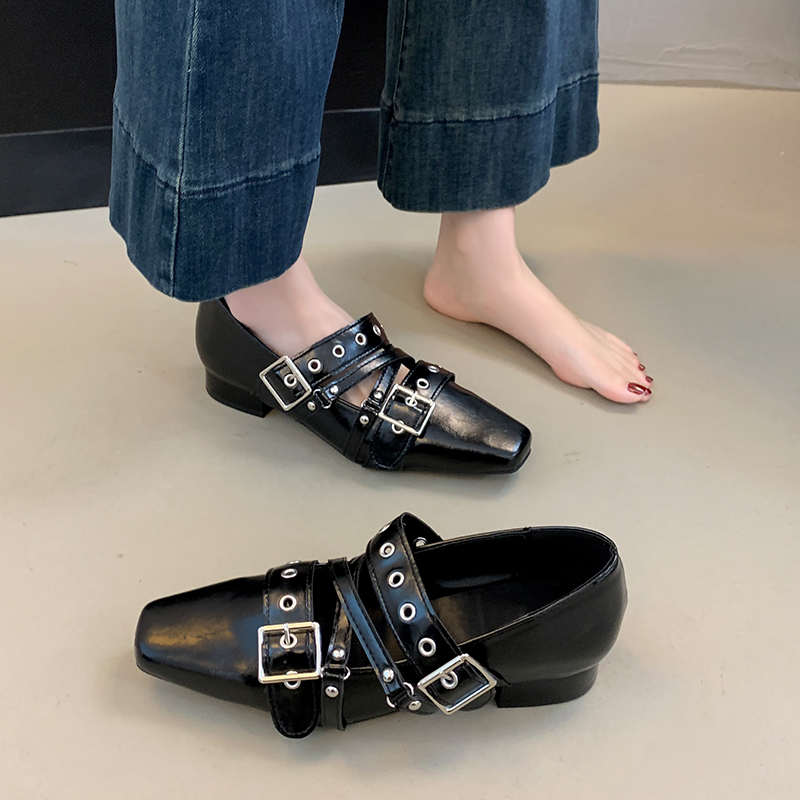 Shoes For Women Flats - Kadın Toka Askılı Ayakkabı Bale Babetleri