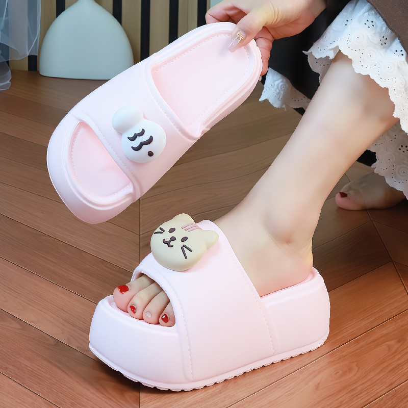 Women'S Shoes Clogs - Yeni Kawaii Kedi Desenli Platform Terlik