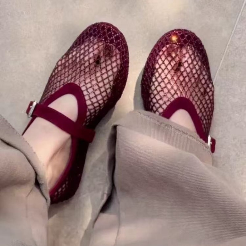 Women'S Shoes Round Toe - İçi Boş Yapay Elmaslı Baotou Sandaletler