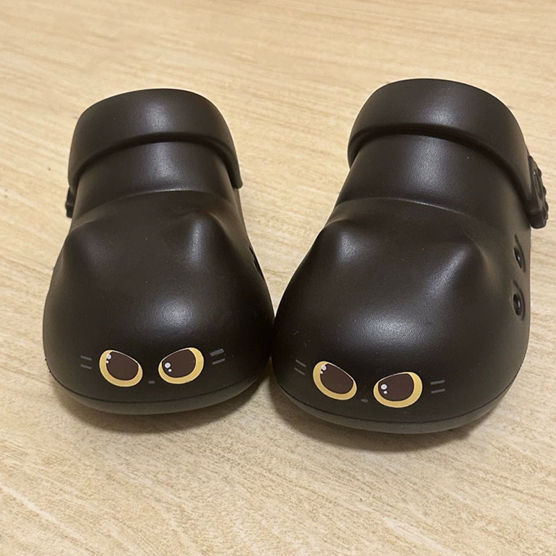 Women'S Shoes Clogs - Kadınlar için yeni yaratıcı siyah kedi