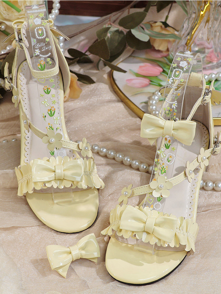 Women'S Shoes Clogs - Japon Orijinal Lolita Çiçek Fırfırlı Yay