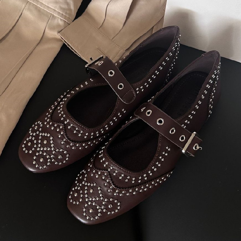 Retro Perçin Tokalı Tasarım Ba - Shoes For Women Flats incelemesi ve fiyatı