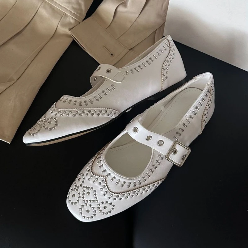 Retro Perçin Tokalı Tasarım Ba - Shoes For Women Flats incelemesi ve fiyatı