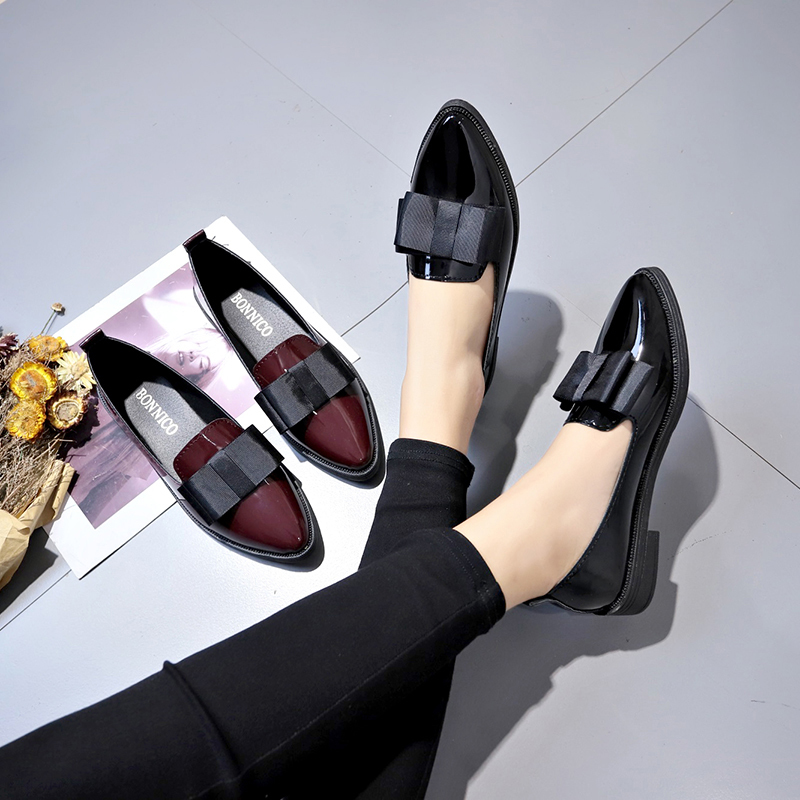 Siyah/Şarap Kırmızısı Rugan De - Shoes For Women Flats incelemesi ve fiyatı