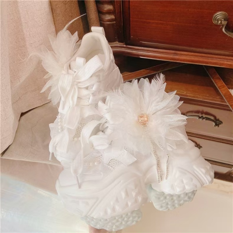 Beyaz çiçekli dantel taklidi p - Women'S Shoes Hands Free incelemesi ve fiyatı