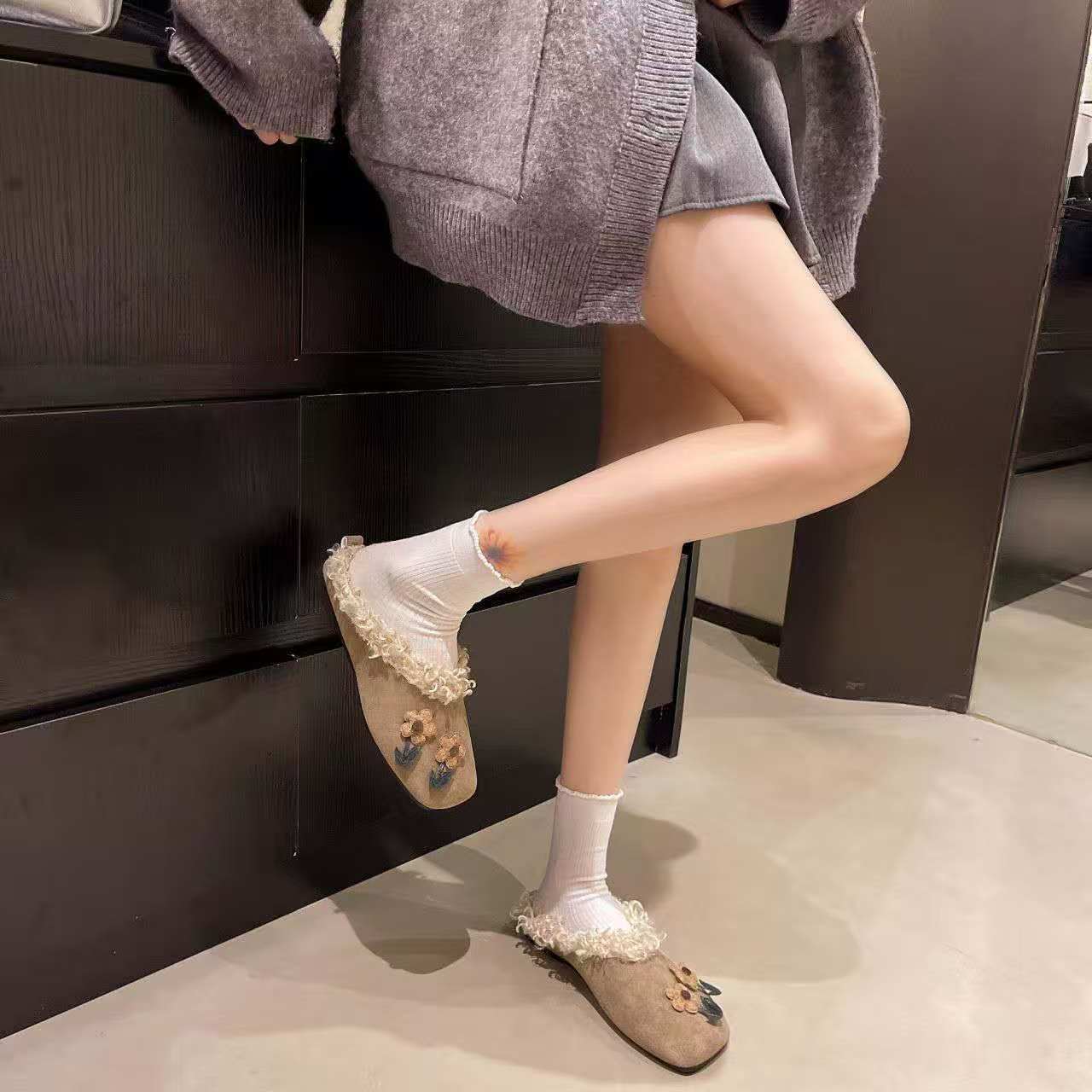 2026 Sonbahar kış düz peluş te - Women'S Shoes Hands Free incelemesi ve fiyatı