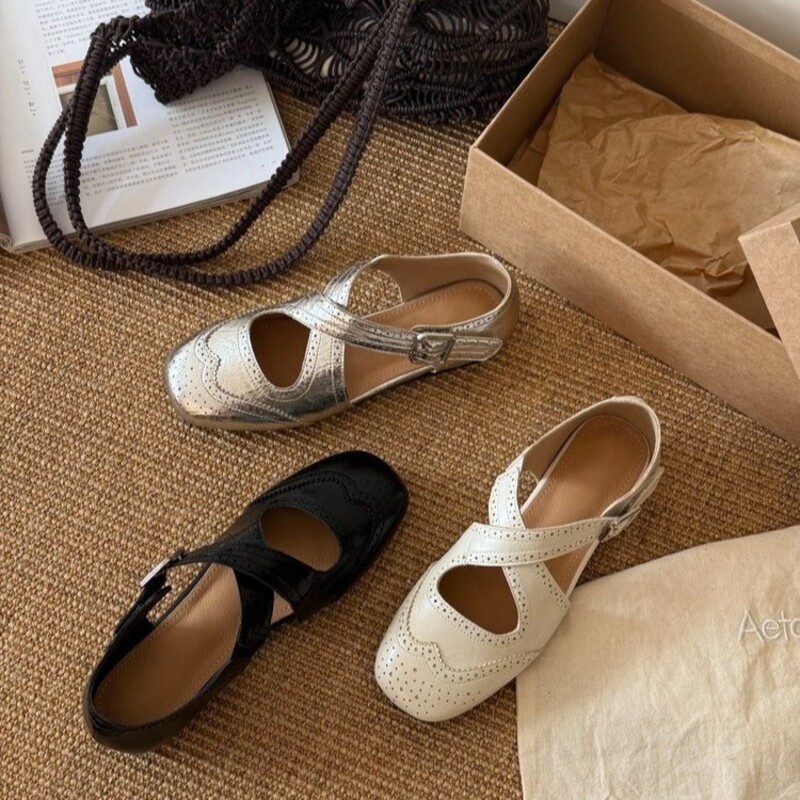 Retro Çiçek Desenli Düz Tabanl - Women'S Shoes Round Toe incelemesi ve fiyatı