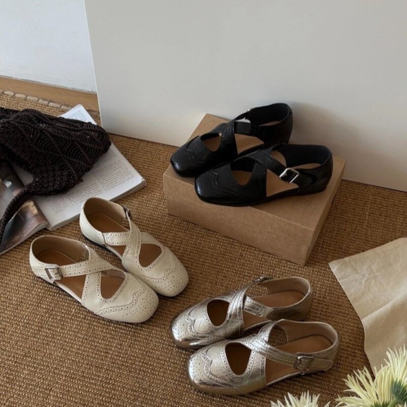 Retro Çiçek Desenli Düz Tabanl - Women'S Shoes Round Toe incelemesi ve fiyatı
