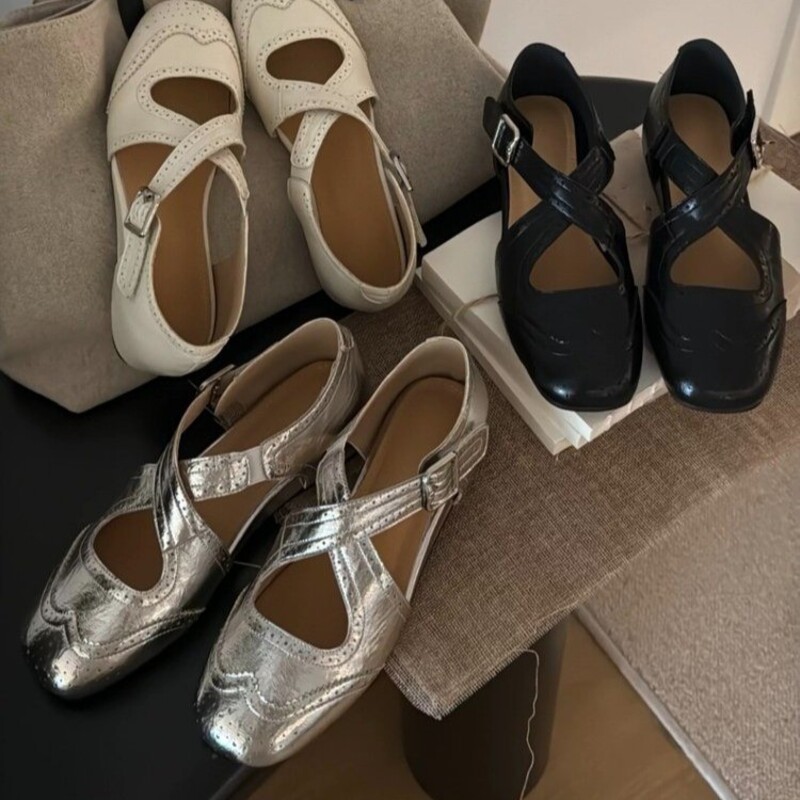 Retro Çiçek Desenli Düz Tabanl - Women'S Shoes Round Toe incelemesi ve fiyatı